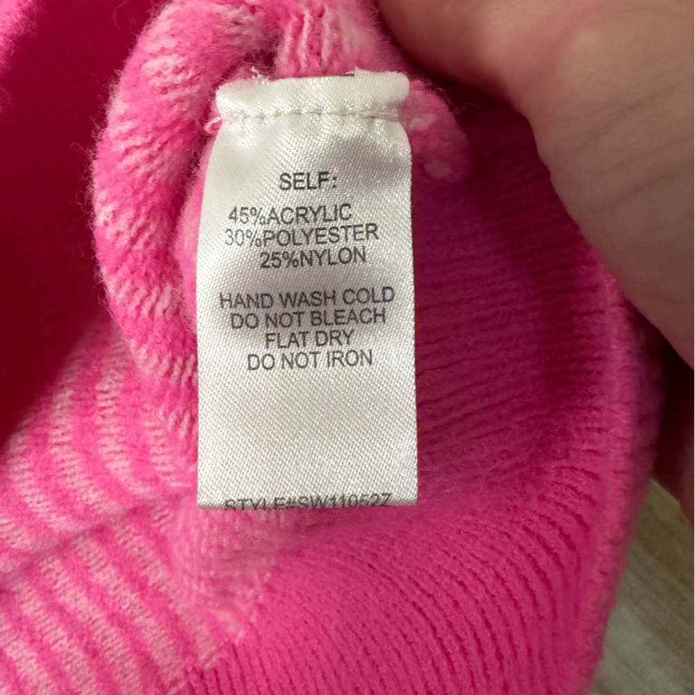 Flat White Pink and Cream Striped Crewneck Sweater-Cropped (Anthropologie) - Picture 3 of 4